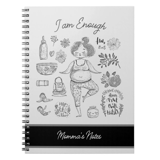 Cute Yoga Mum Colouring Notebook (Front)