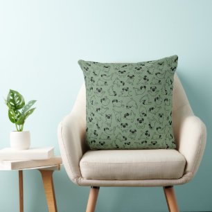 cute yoga pet dog pattern green background cushion