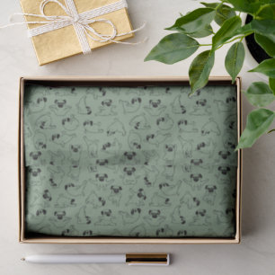 cute yoga pet dog pattern green background tissue paper