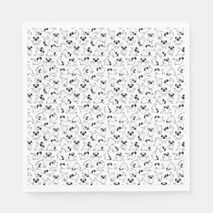cute yoga pet dog pattern white background napkin