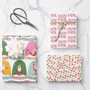 Cute Yoga Santa NamaSleigh Joyful Berries Wrapping Paper Sheet
