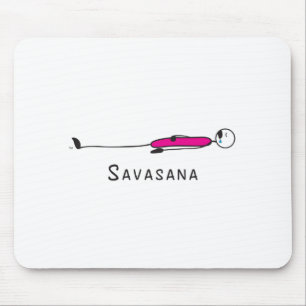 Cute Yoga Stick Figure Mouse Mat