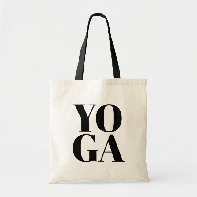 Cute YOGA tote bag with modern typography (Front)