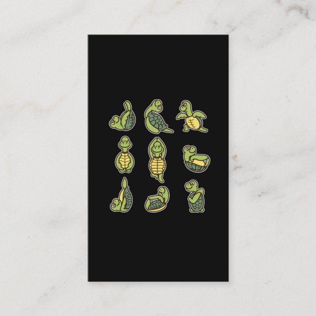 Cute Yoga Turtle Sea Animal Lover Business Card (Front)