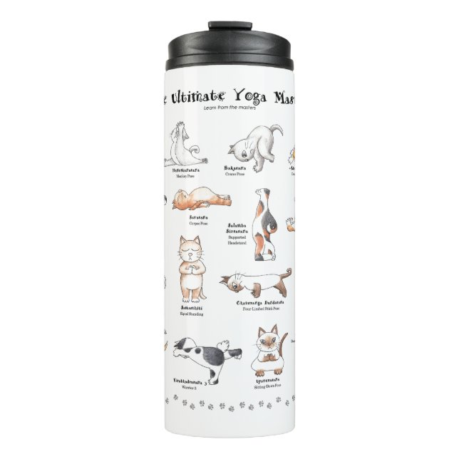 Cute yogi cats thermal water bottle (Front)
