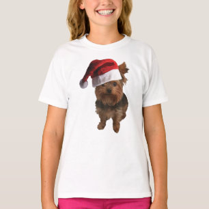 Cute Yorki With a Santa Claus Hat T-Shirt