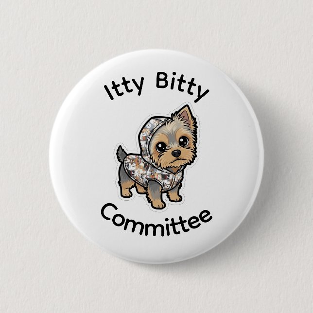 Cute yorkie button (Front)