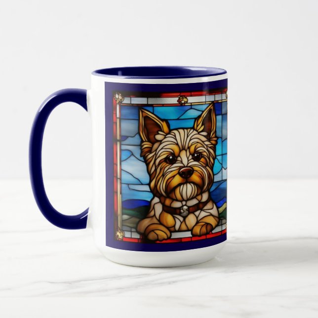Cute Yorkie Ceramic Coffee Mug (Left)