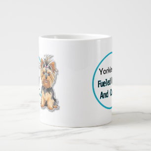 Cute Yorkie Dog Hair Don't Care Large Coffee Mug