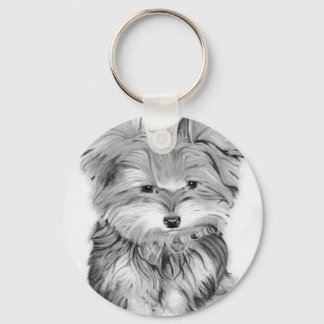 Cute Yorkie Dog Key Ring