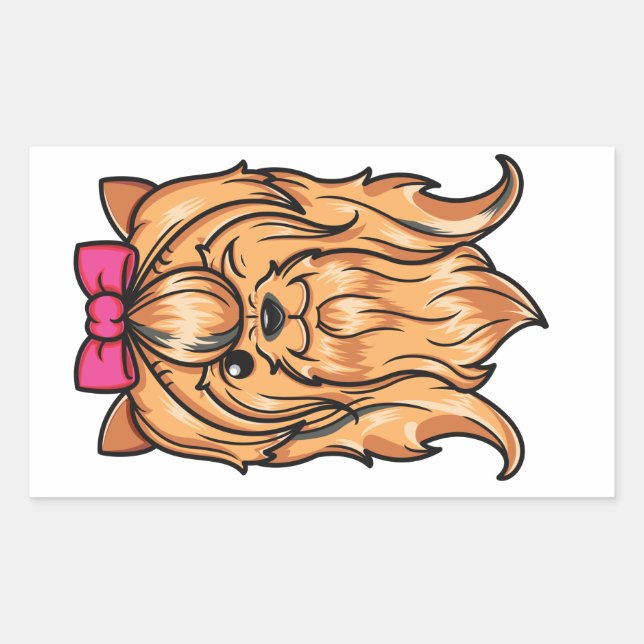 Cute Yorkie Dog Sticker (Front)