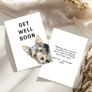 Cute Yorkie Get Well Soon Card