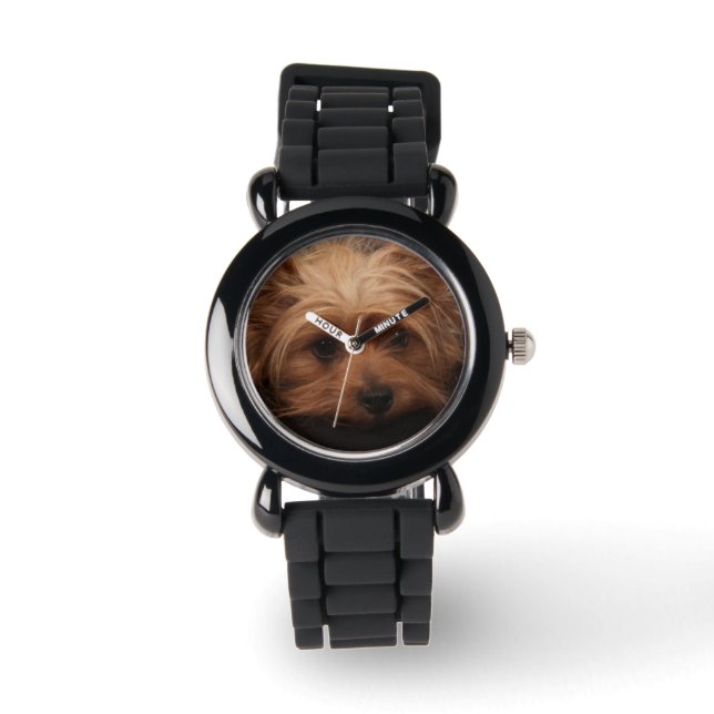 Cute Yorkie Glitter Watch (Front)