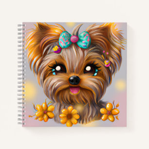 Cute Yorkie Kawaii Puppy  Notebook