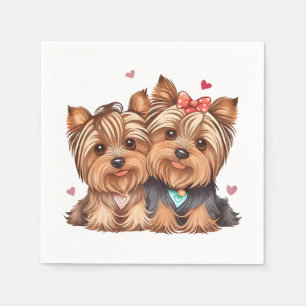 Cute Yorkie Love Puppy Dog Yorkshire Terrier Napkin