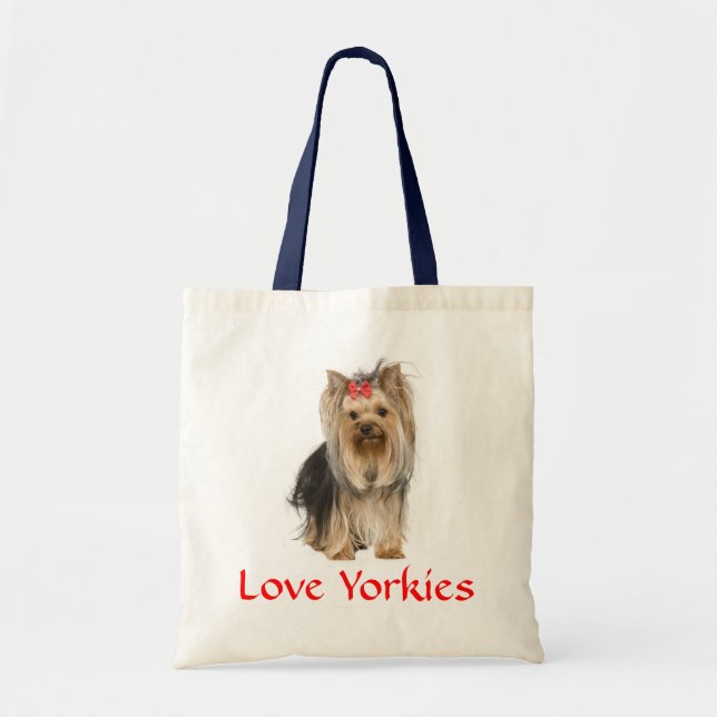 Cute Yorkie Mom Puppy Dog Gift Yorkshire Terrier Tote Bag (Front)