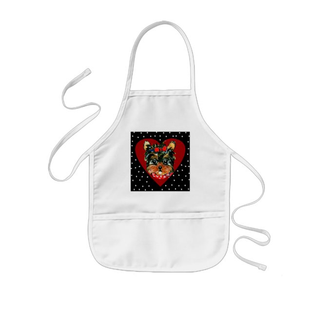 Cute Yorkie Poo Kids Apron (Front)