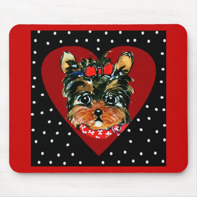 Cute Yorkie Poo Mouse Mat (Front)