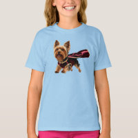 Cute Yorkie Superhero Kid's T-Shirt