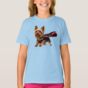 Cute Yorkie Superhero Kid's T-Shirt