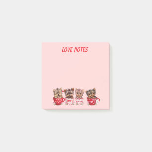 Cute Yorkie Teacup Valentine’s Day Notes