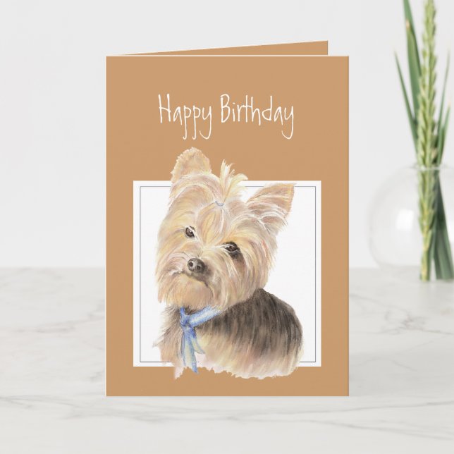 Cute Yorkie, Yorkshire Terrier, Dog, Pet Card (Front)