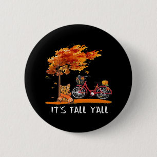 Cute Yorkshire Autumn Kawaii Yorkie It’s Fall Y’al 6 Cm Round Badge