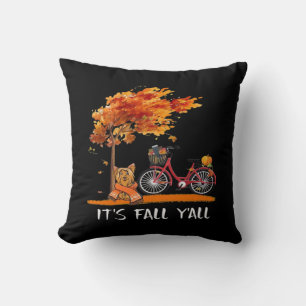 Cute Yorkshire Autumn Kawaii Yorkie It’s Fall Y’al Cushion