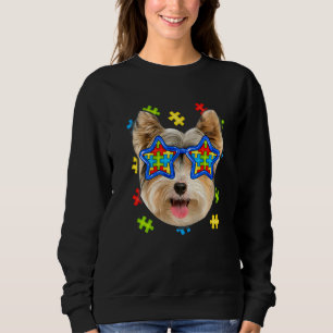 Cute Yorkshire Terrier Autism Puzzle Sunglasses Do Sweatshirt