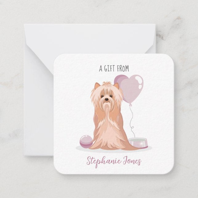 Cute Yorkshire Terrier Birthday Card (Front)