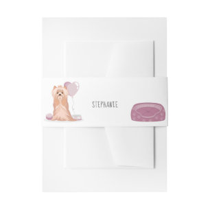 Cute Yorkshire Terrier Birthday Invitation Belly Band