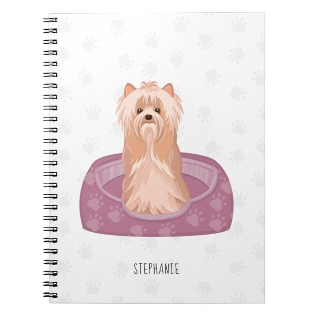 Cute Yorkshire Terrier Birthday Notebook (Front)