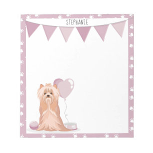 Cute Yorkshire Terrier Birthday Notepad