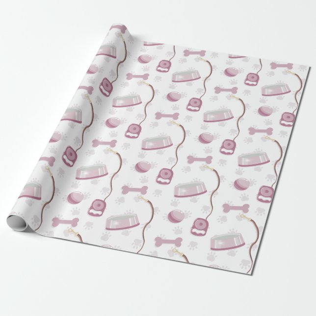 Cute Yorkshire Terrier Birthday Wrapping Paper (Unrolled)