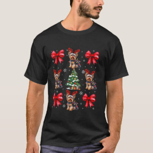Cute Yorkshire Terrier Dog Lover Coquette Red Bow T-Shirt