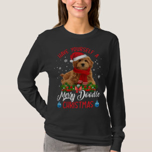 Cute Yorkshire Terrier Dog Merry Doodle Christmas T-Shirt