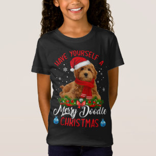 Cute Yorkshire Terrier Dog Merry Doodle Christmas  T-Shirt