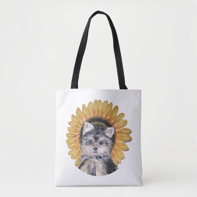 Cute Yorkshire Terrier Dog Tote Bag (Front)
