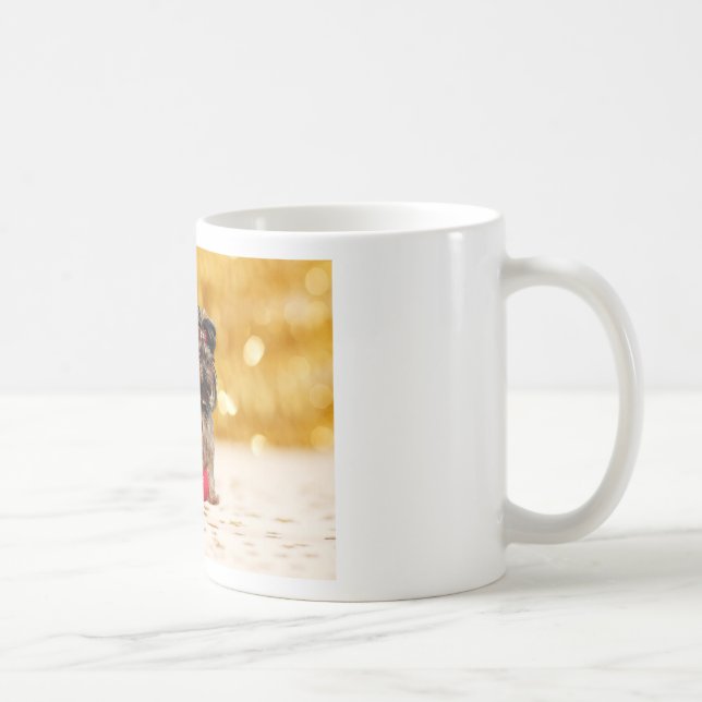 Cute Yorkshire Terrier Merry Christmas Coffee Mug (Right)