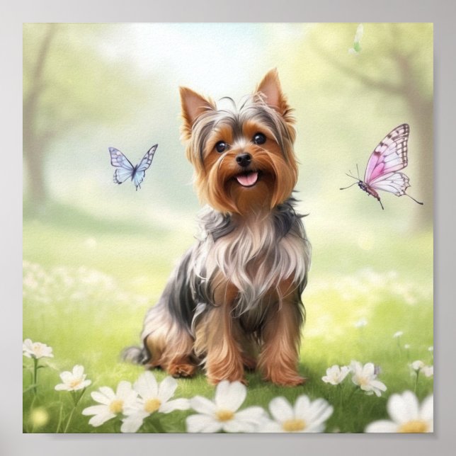 Cute Yorkshire Terrier Poster (Front)