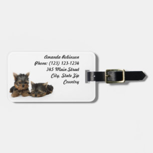 Cute Yorkshire Terrier puppies Luggage Tag