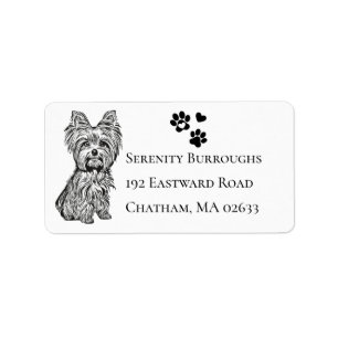 Cute Yorkshire Terrier Puppy Dog Lover Yorkie Label