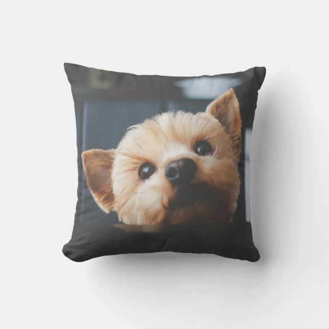 Cute Yorkshire Terrier Puppy Dog  Pillow (Front)