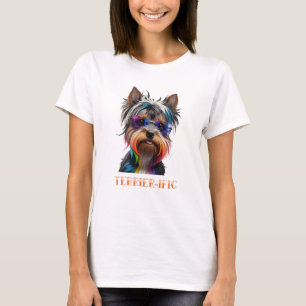 Cute Yorkshire Terrier Wearing Sunglasses T-Shirt