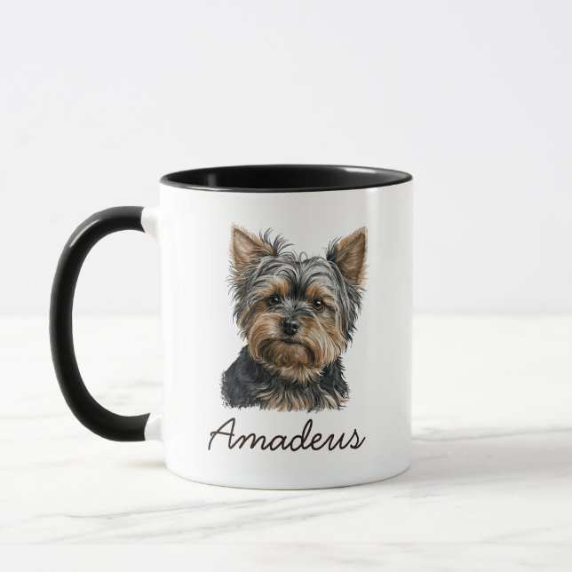 Cute Yorkshire Terrier Yorkie Gift Dog lover Mug (Left)