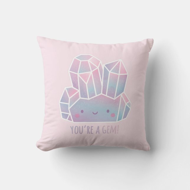 Cute You Are A Gem Room Decor Pastel Cushion (Front)