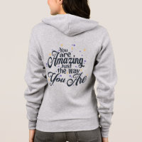 Cute '' You Are Amazing'' Black on Grey Typography