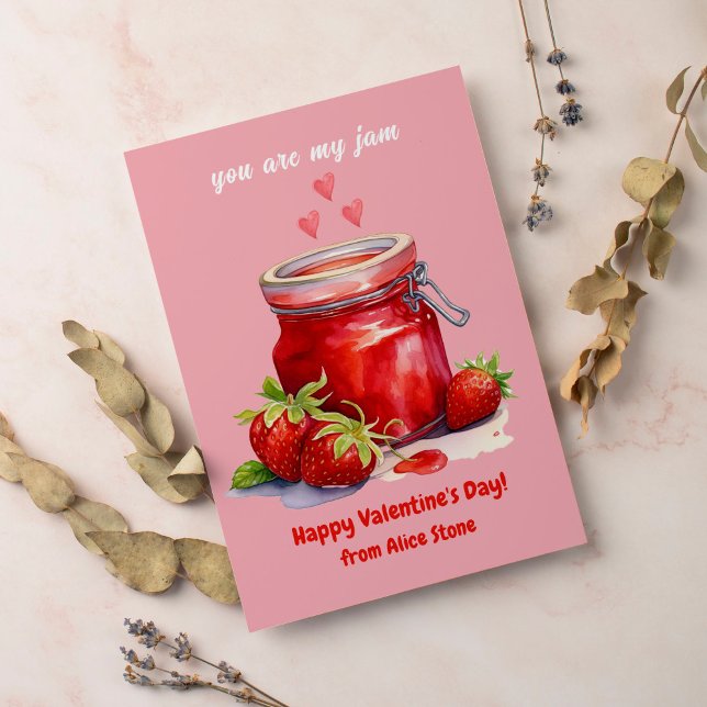 Cute You Are My Jam Classroom Valentine's Day Note Holiday Card (Creator Uploaded)