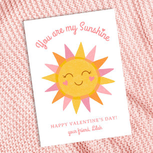 Cute You are my Sunshine Kids Classroom Valentine  Holiday Card