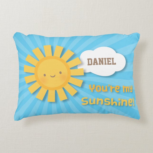 Cute You are my Sunshine Kids Room Decor Pillow (Front)